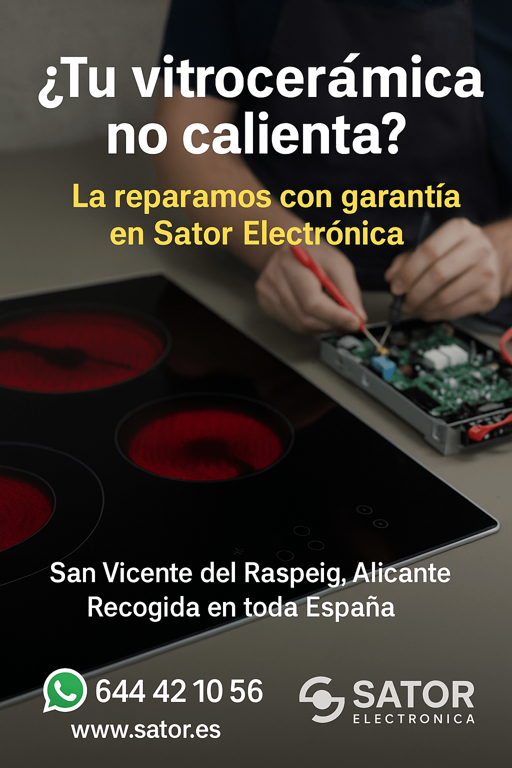  ¿Tu vitrocerámica no calienta ¡La reparamos en 24h!