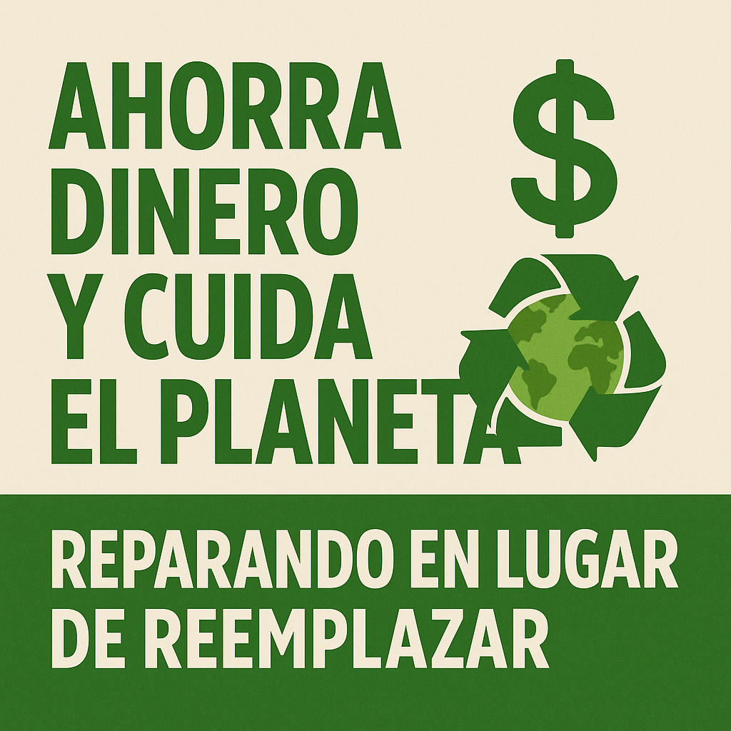 “Ahorra dinero y cuida el planeta reparando en lugar de reemplazar.”