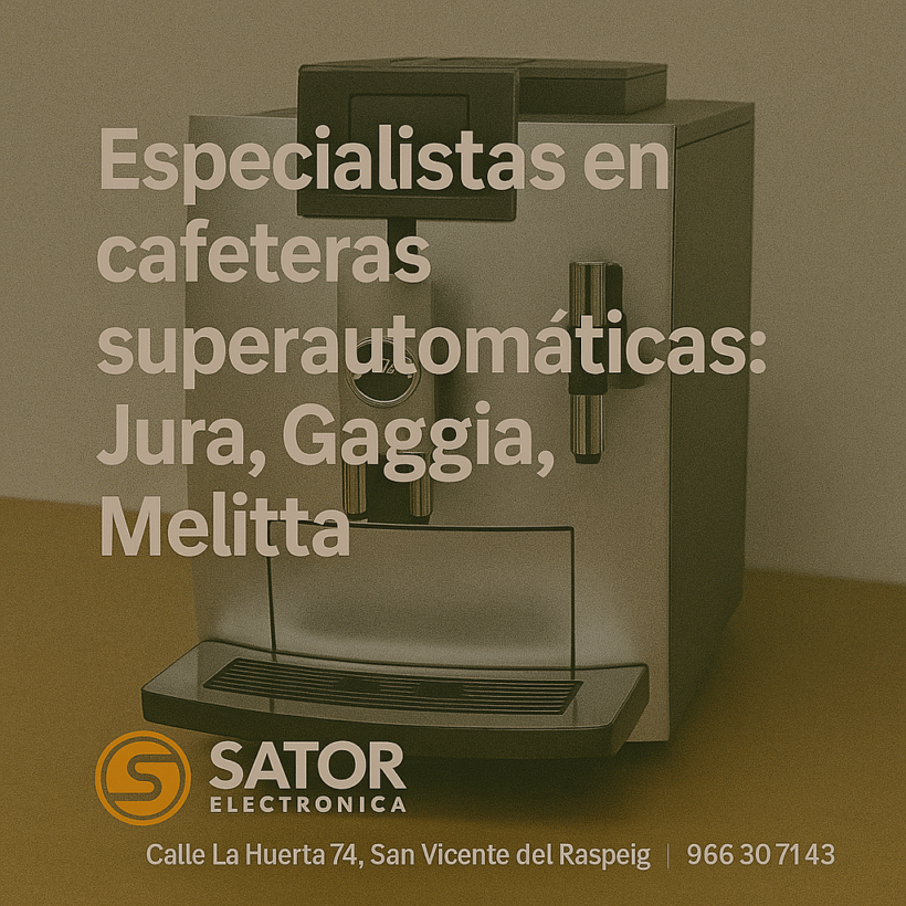 “Especialistas en cafeteras superautomáticas Jura, Gaggia, Melitta”