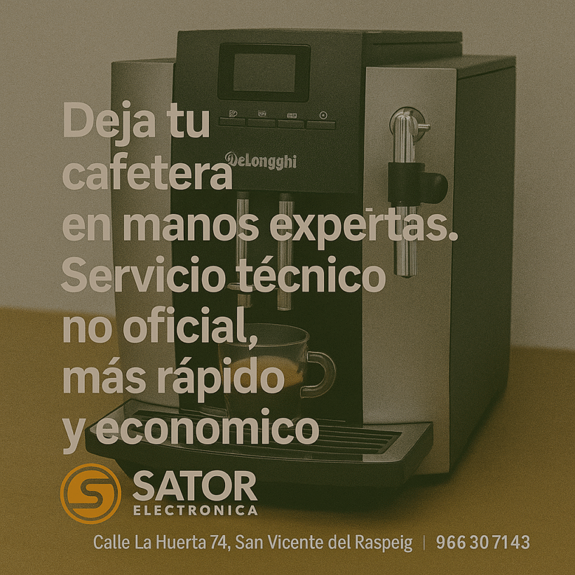 “Deja tu cafetera en manos expertas. Servicio técnico no oficial, más rápido y económico”