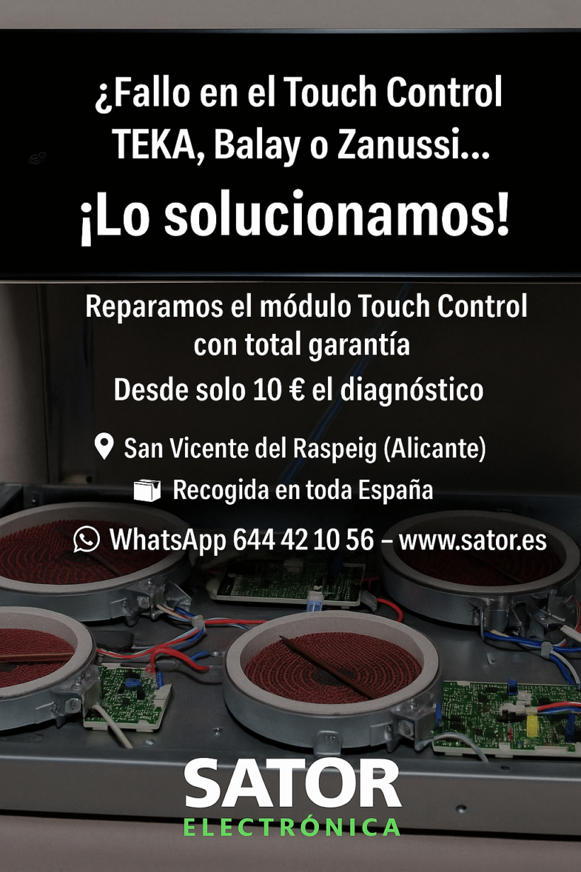 Fallo en el Touch Control TEKA, Balay o Zanussi… ¡Lo solucionamos!