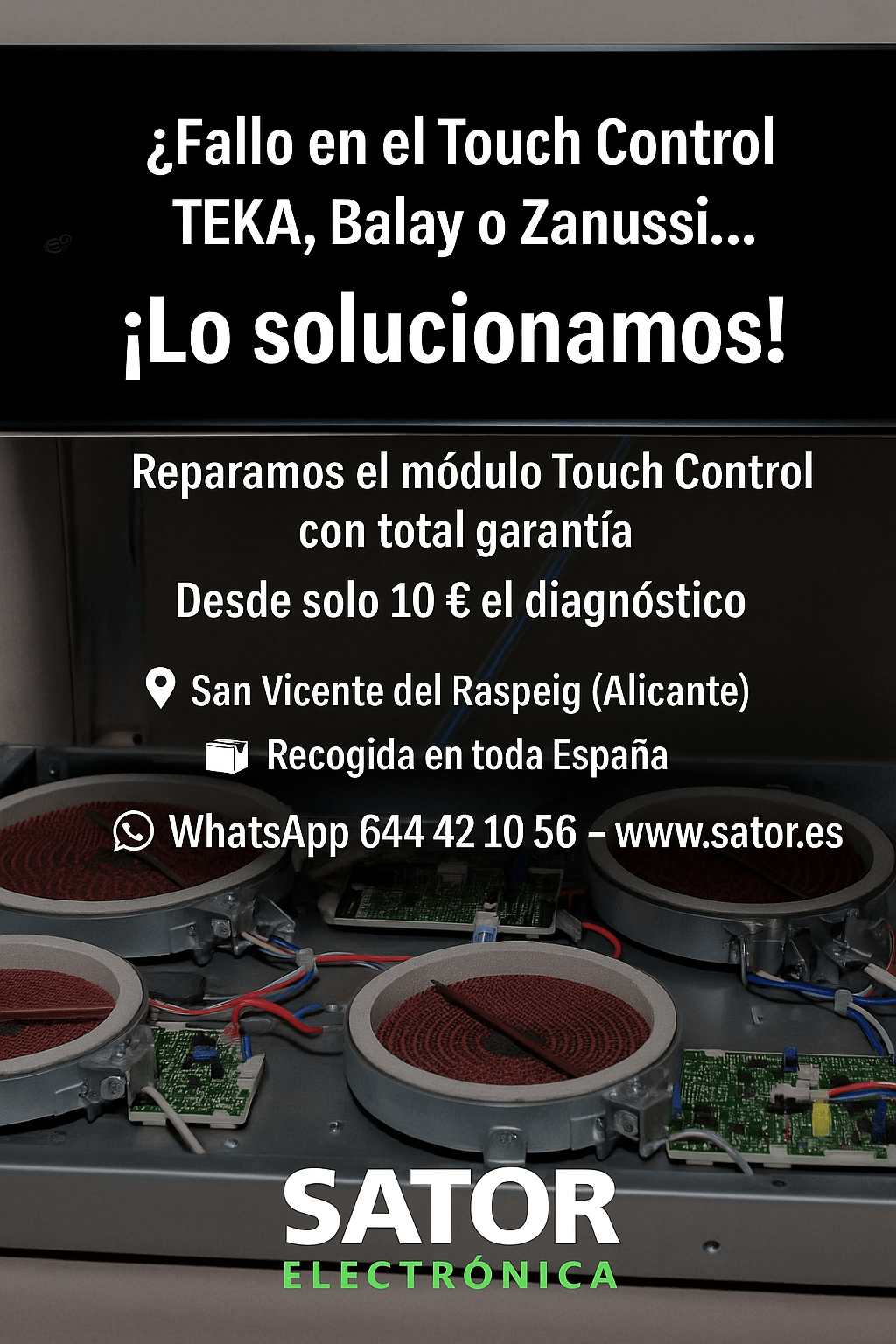 Fallo en el Touch Control TEKA, Balay o Zanussi… ¡Lo solucionamos!
