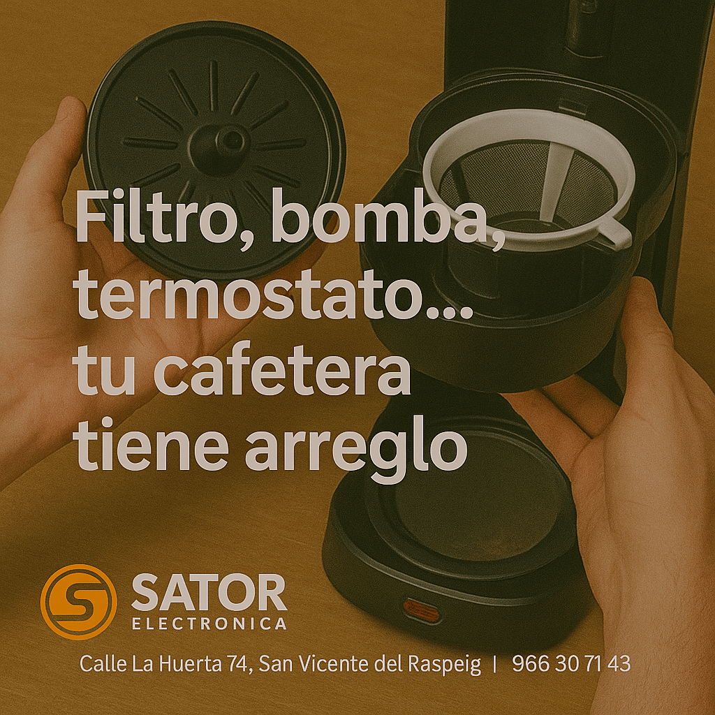 “Filtro, bomba, termostato... tu cafetera tiene arreglo”