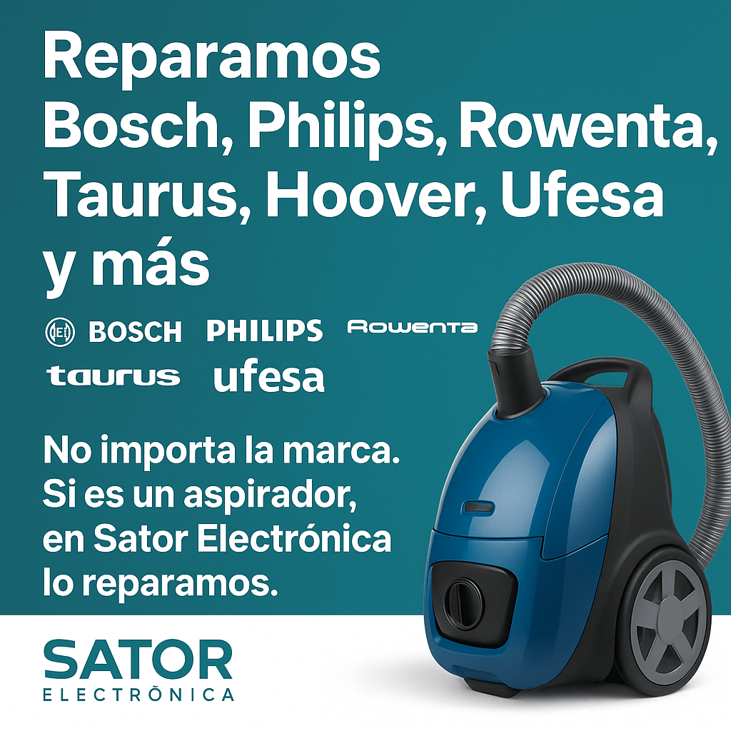 “Reparamos Bosch, Philips, Rowenta, Taurus, Hoover, Ufesa y más.”