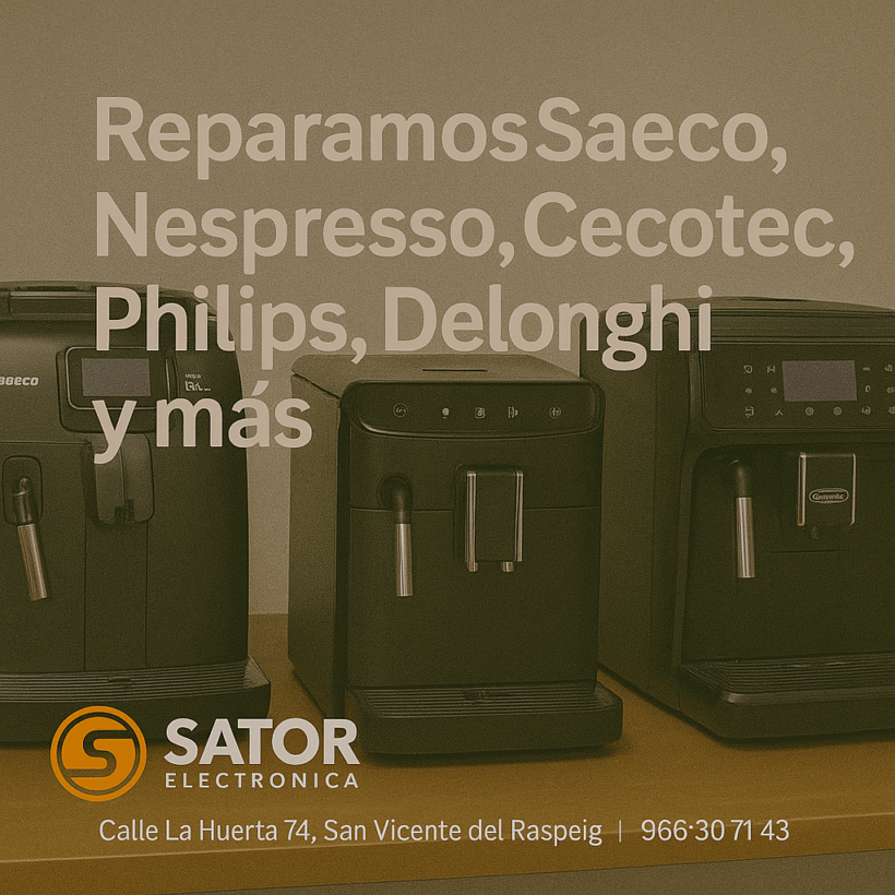 “Reparamos Saeco, Nespresso, Cecotec, Philips, Delonghi y más”