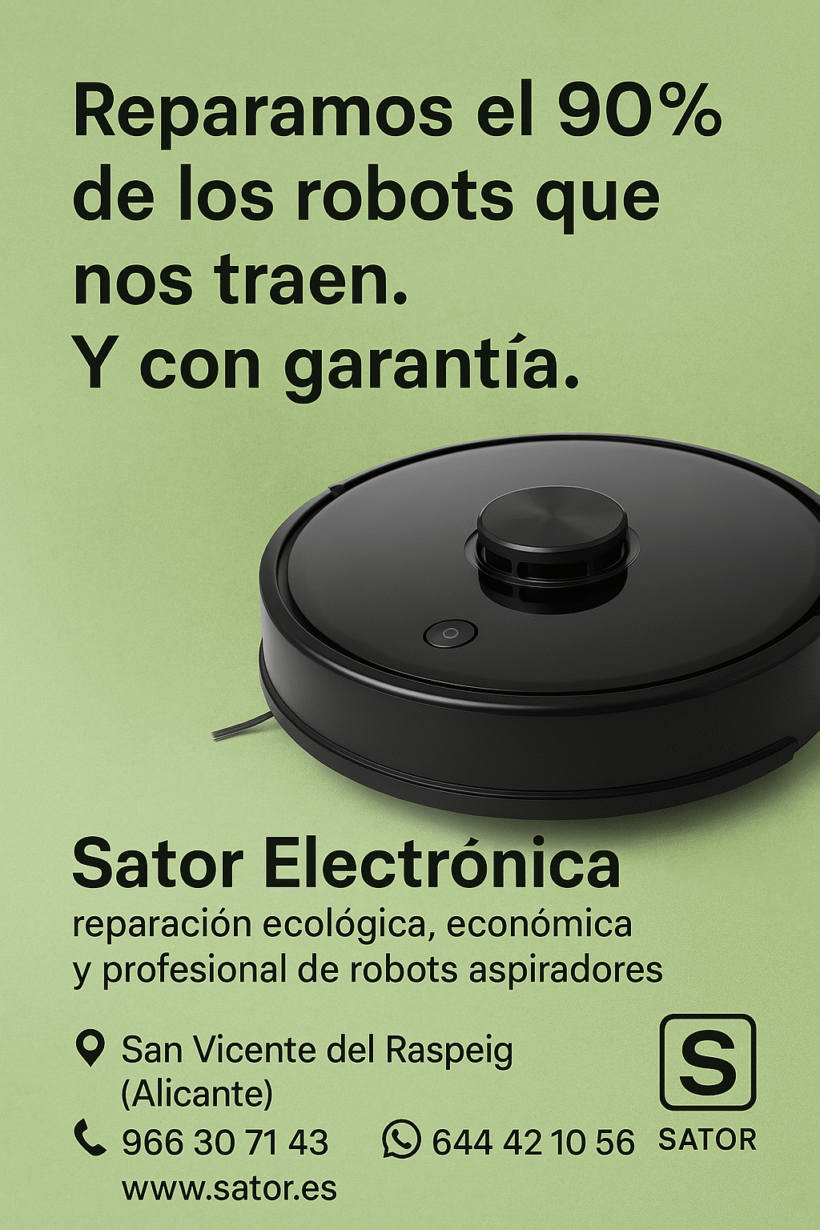 Reparamos el 90% de los robots que nos traen. Y con garantía.