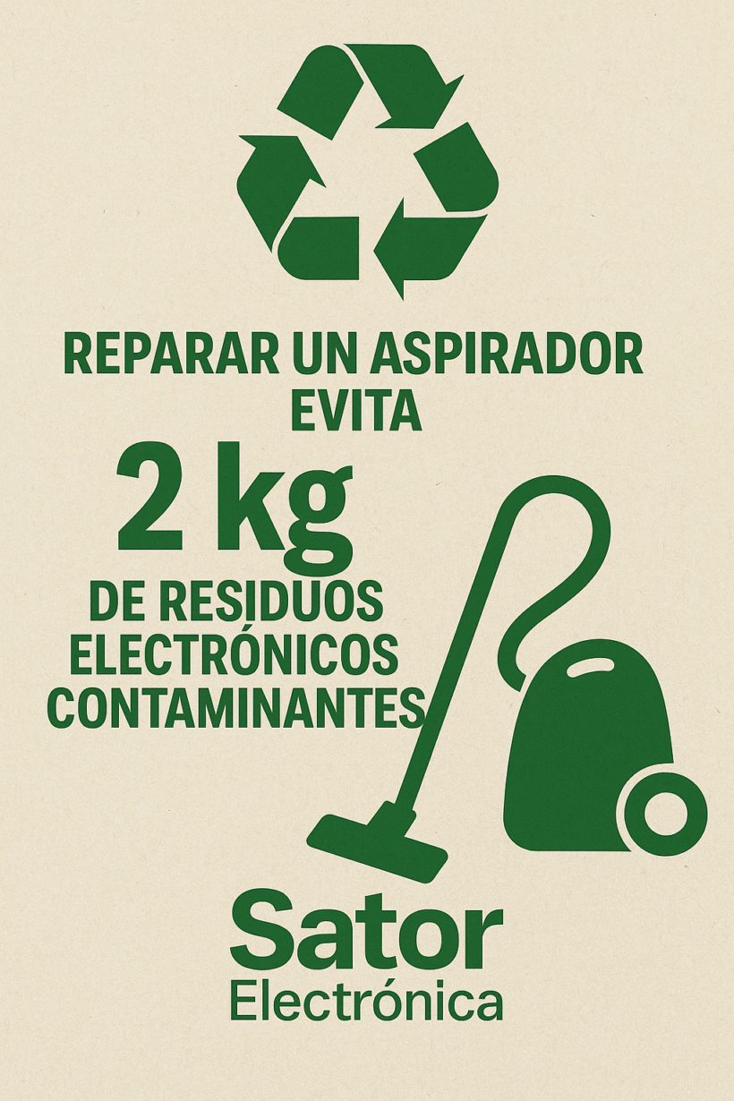 “Reparar un aspirador evita 2 kg de residuos electrónicos contaminantes.”