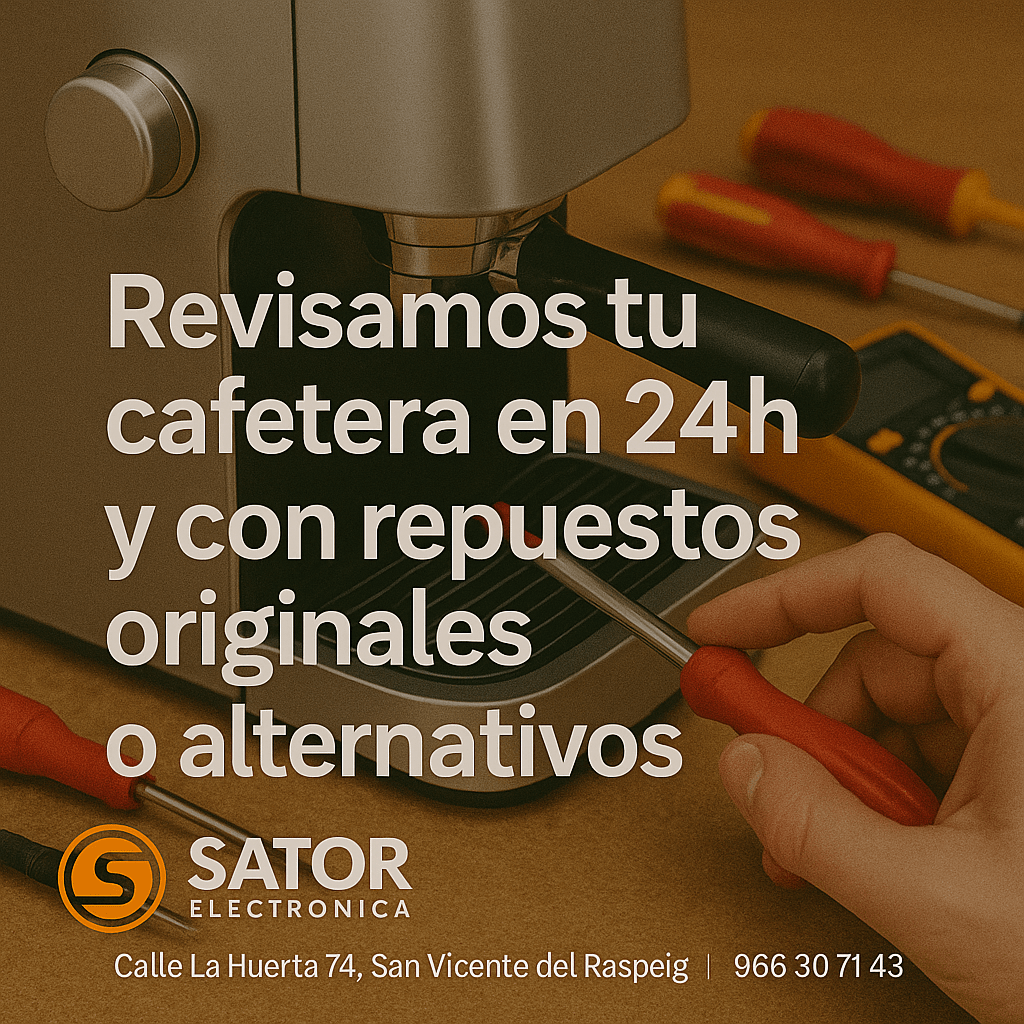 “Revisamos tu cafetera en 24h y con repuestos originales o alternativos”