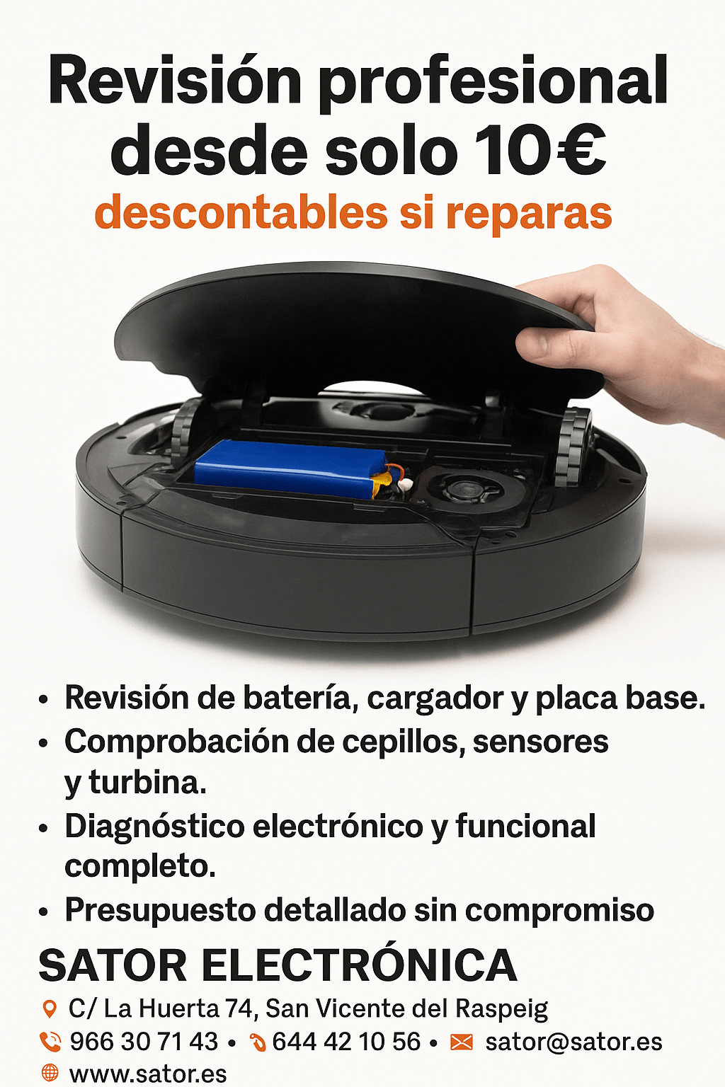Revisión profesional desde solo 10€, descontables si reparas.