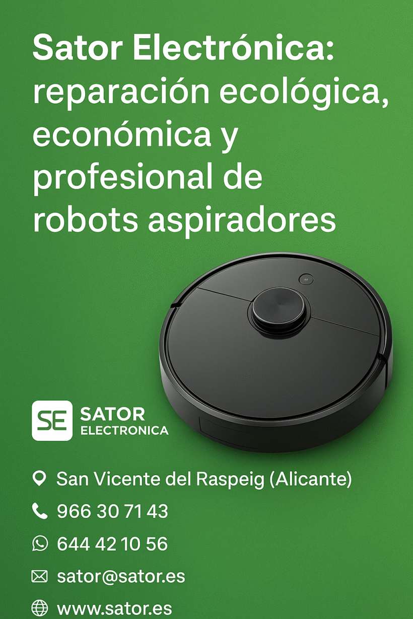Sator Electrónica reparación ecológica, económica y profesional de robots aspiradores.