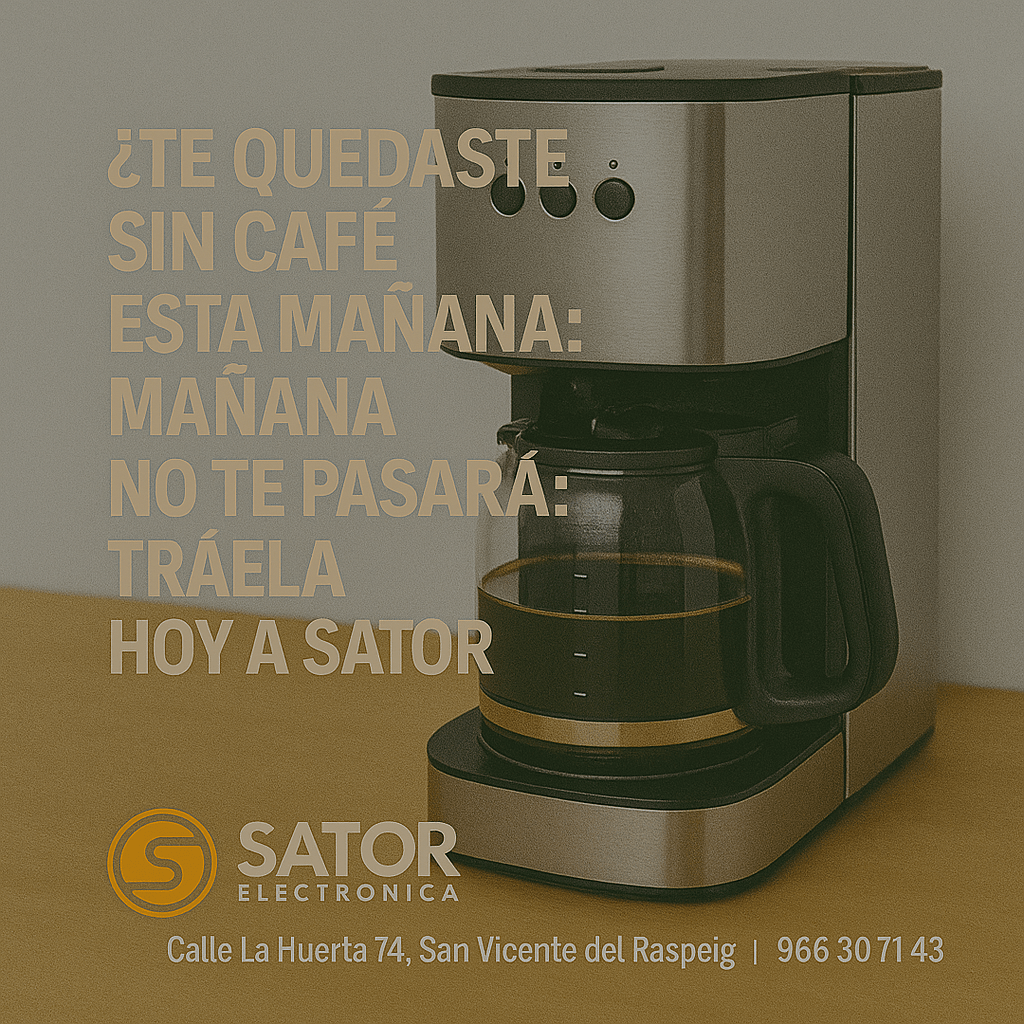 “¿Te quedaste sin café esta mañana Mañana no te pasará tráela hoy a Sator”