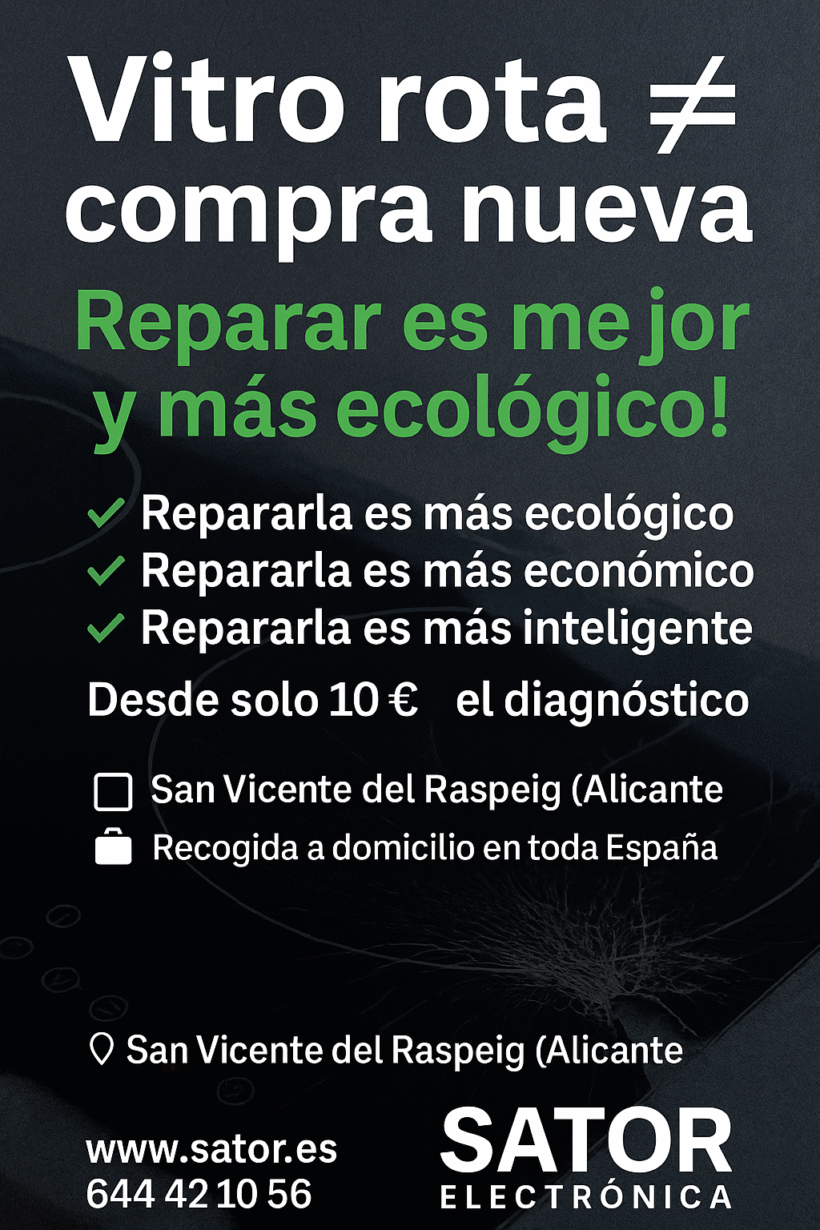 Vitro rota ≠ compra nueva. ¡Reparar es mejor y más ecológico!