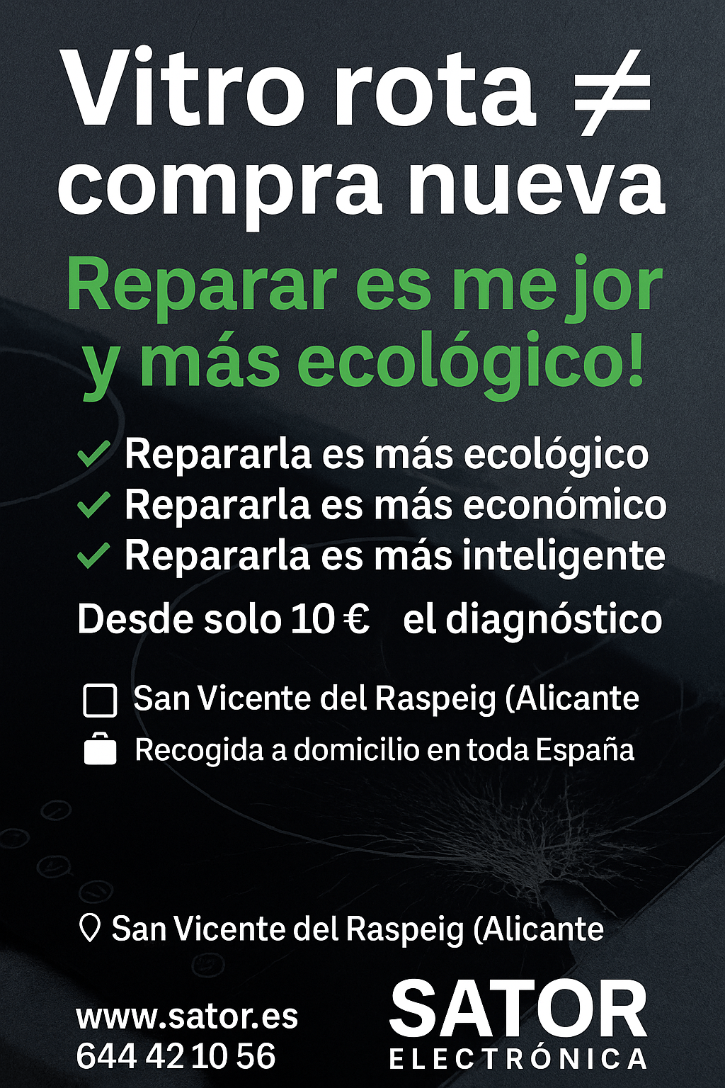 Vitro rota ≠ compra nueva. ¡Reparar es mejor y más ecológico!