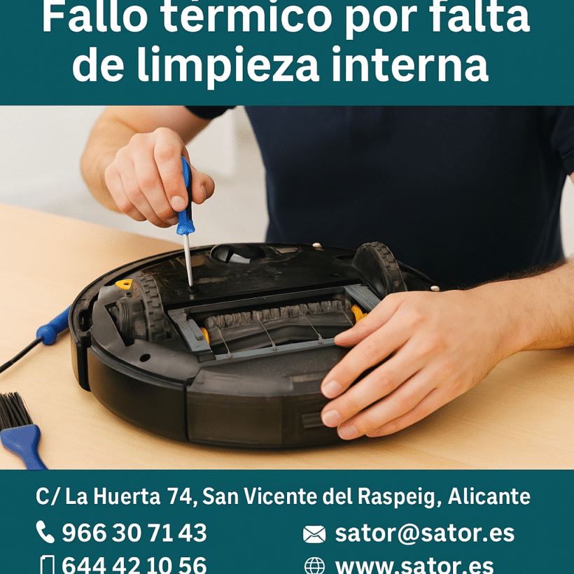 ¿Tu robot se detiene solo Fallo térmico por falta de limpieza interna.