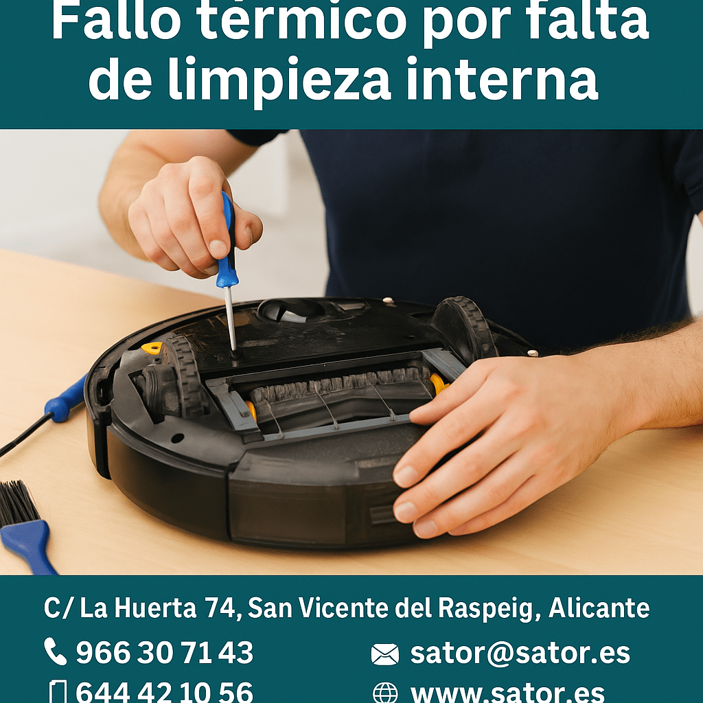¿Tu robot se detiene solo Fallo térmico por falta de limpieza interna.