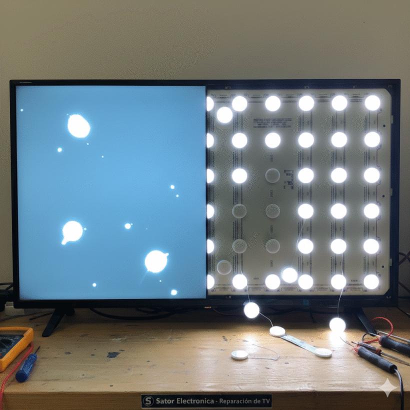 Reparacin de puntos blancos en la television en Sator
