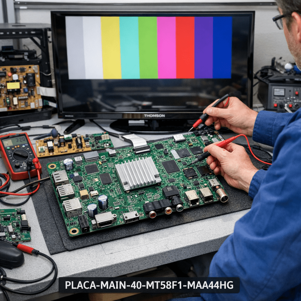Main board Thomson PLACA-MAIN-40-MT58F1-MAA4HG-THOMSON-43UD6406 - Detalle técnico Main board PLACA-MAIN-40-MT58F1-MAA4HG-THOMSON-43UD6406 Thomson para Televisor