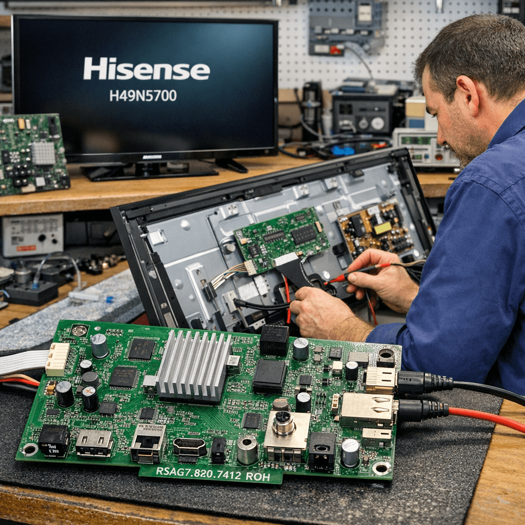 Main board Hisense PLACA-MAIN-RSAG7-820-7412-ROH-TV-HISENSE-H49N5700 - Detalle técnico Main board PLACA-MAIN-RSAG7-820-7412-ROH-TV-HISENSE-H49N5700 Hisense para Televisor