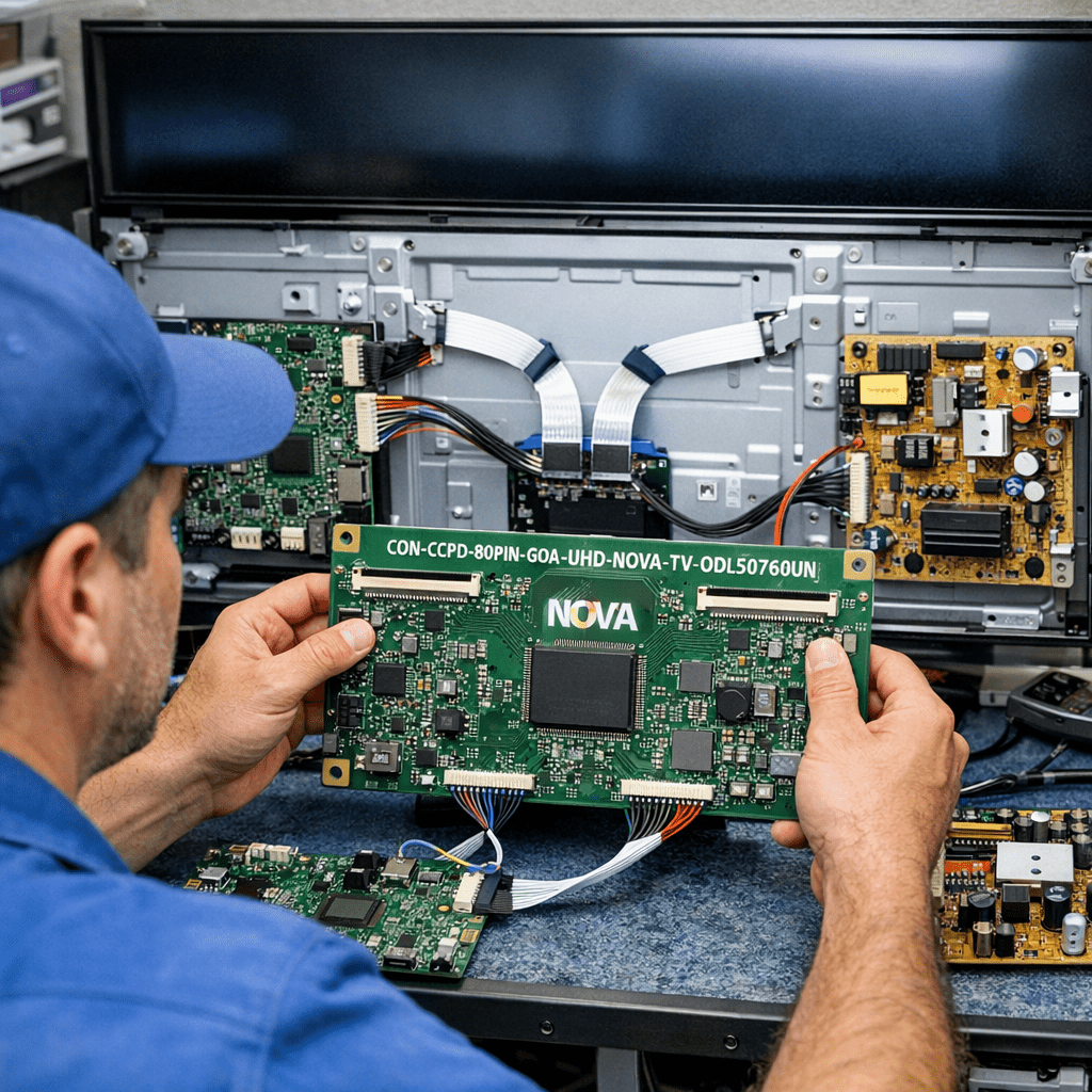Placa T-Con CCPD 80PIN GOA UHD - Detalle técnico Placa T-Con CCPD 80PIN GOA UHD para Televisor Nova ODL50760UN