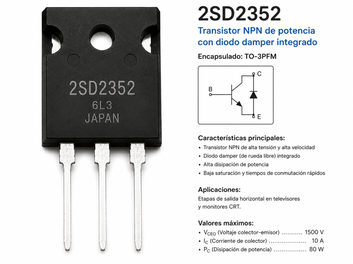venta de Diodo 2SD2352 - Imagen optimizada de Venta de Diodo 2SD2352 TO-3PFM